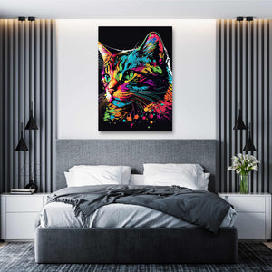 Cat Colorful Wall Art | MusaArtGallery™