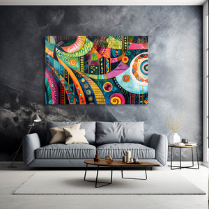 Colorful Whirl Mexican Wall Art | MusaArtGallery™