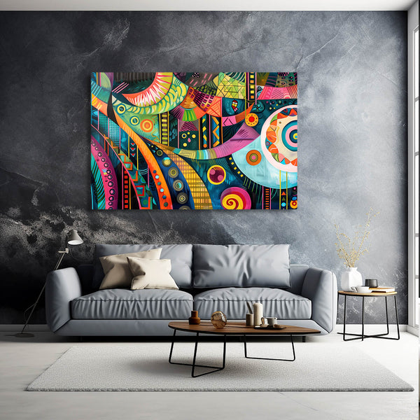 Colorful Whirl Mexican Wall Art | MusaArtGallery™