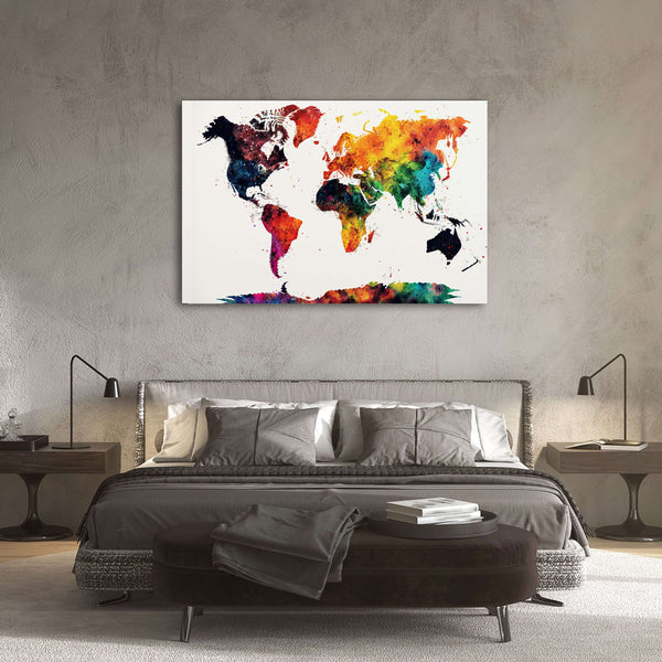 Colorful World Map Wall Art | MusaArtGallery™