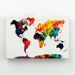 Colorful World Map Wall Art | MusaArtGallery™
