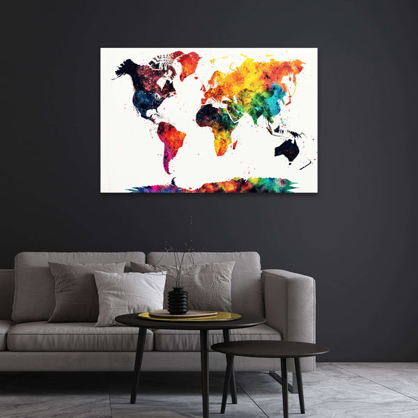 Colorful World Map Wall Art | MusaArtGallery™