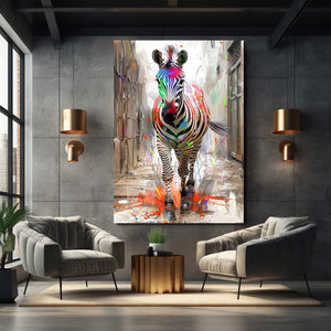 Colorful Zebra Wall Artwork