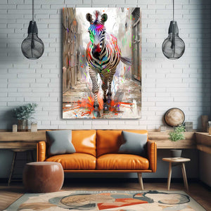 Colorful Zebra Wall Artwork