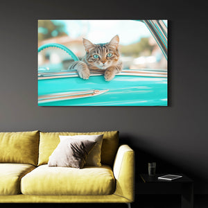 Cool Car Cat Wall Art
