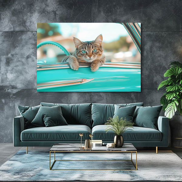 Cool Car Cat Wall Art