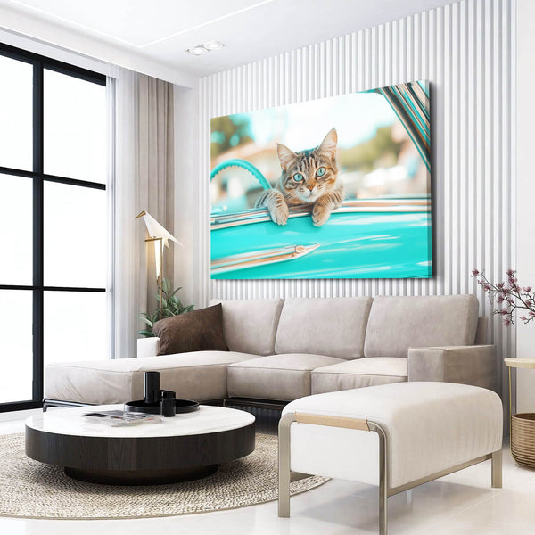 Cool Car Cat Wall Art