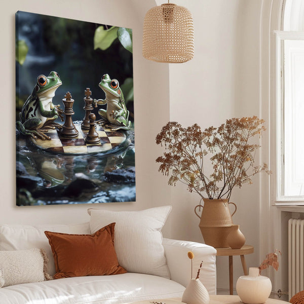 Cool Wall Art Chess Frogs Edition | MusaArtGallery™