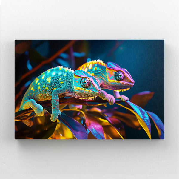 Cool Wall Art Colorful Chameleons | MusaArtGallery™