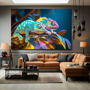 Cool Wall Art Colorful Chameleons | MusaArtGallery™