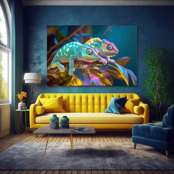 Cool Wall Art Colorful Chameleons | MusaArtGallery™