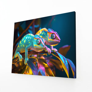 Cool Wall Art Colorful Chameleons | MusaArtGallery™