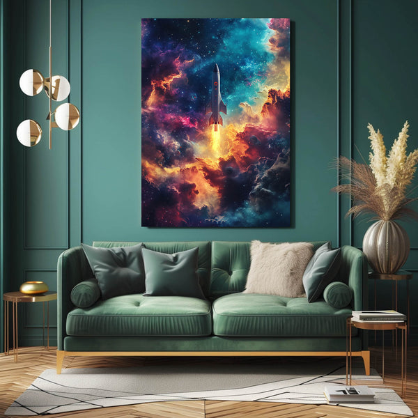 Cool Wall Art Cosmic Space Rocket | MusaArtGallery™