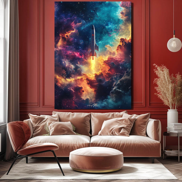 Cool Wall Art Cosmic Space Rocket | MusaArtGallery™