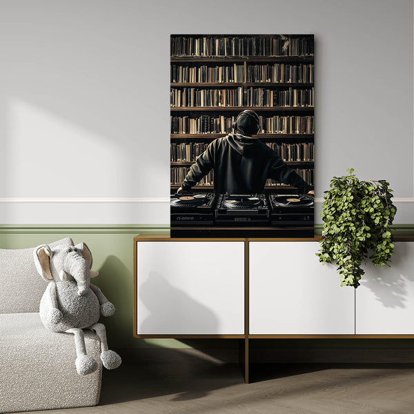 Cool Wall Art DJ and Books Fusion | MusaArtGallery™