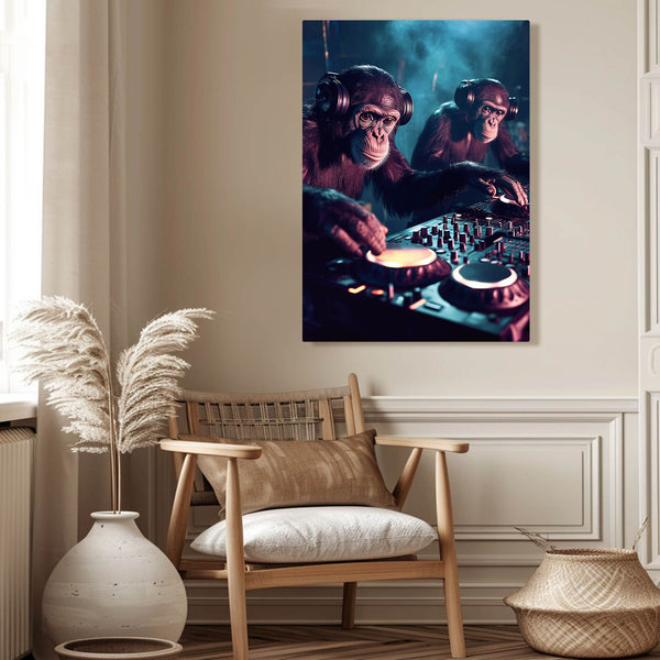 Cool Wall Art DJ Chimps Edition | MusaArtGallery™