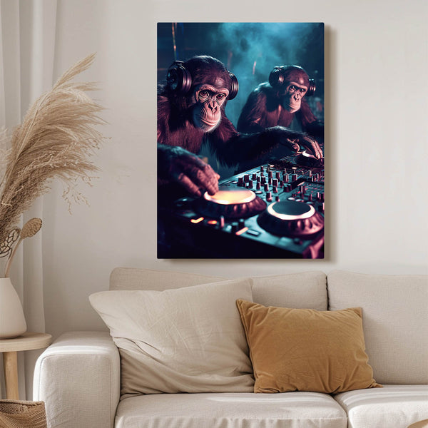 Cool Wall Art DJ Chimps Edition | MusaArtGallery™