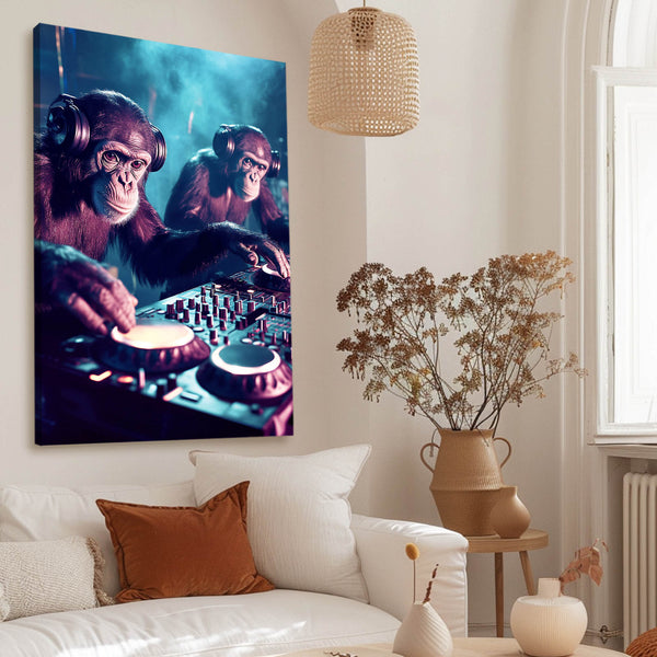 Cool Wall Art DJ Chimps Edition | MusaArtGallery™