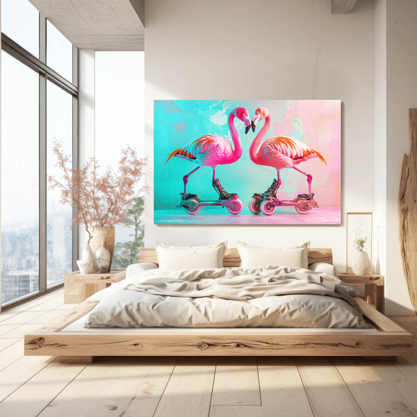 Cool Wall Art Flamingo Riders | MusaArtGallery™