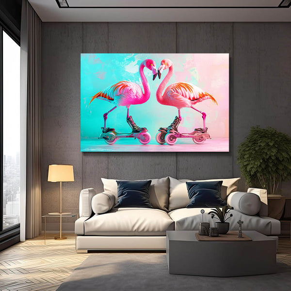 Cool Wall Art Flamingo Riders | MusaArtGallery™