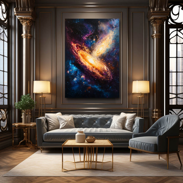 Cool Wall Art Galactic Collision | MusaArtGallery™