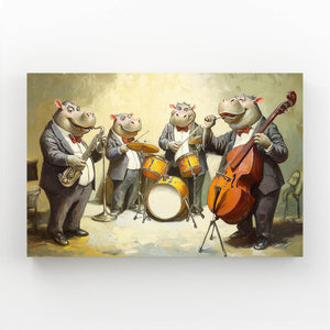 Cool Wall Art Hippo Jazz Band | MusaArtGallery™