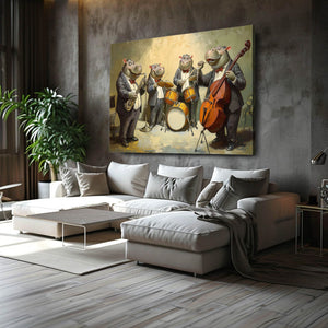Cool Wall Art Hippo Jazz Band | MusaArtGallery™