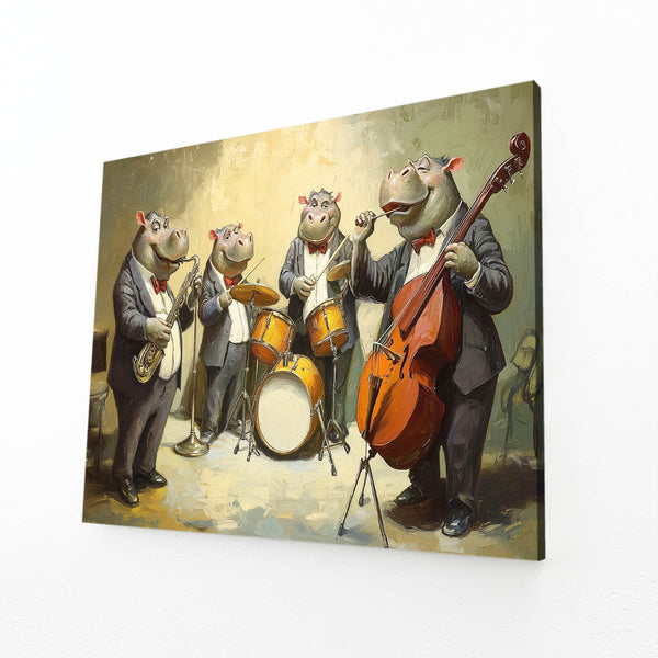 Cool Wall Art Hippo Jazz Band | MusaArtGallery™