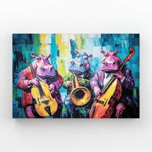 Cool Wall Art Hippo Trio Jazz | MusaArtGallery™