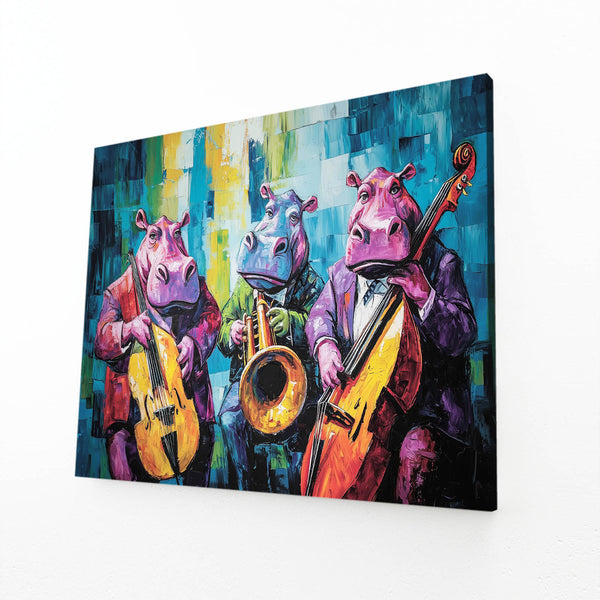 Cool Wall Art Hippo Trio Jazz | MusaArtGallery™