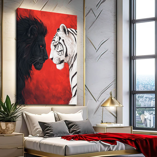 Cool Wall Art Lion vs Tiger | MusaArtGallery™