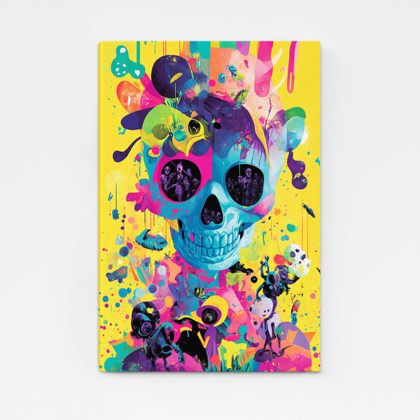 Cool Wall Art Neon Skull | MusaArtGallery™