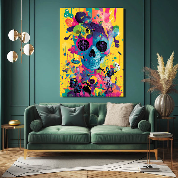 Cool Wall Art Neon Skull | MusaArtGallery™