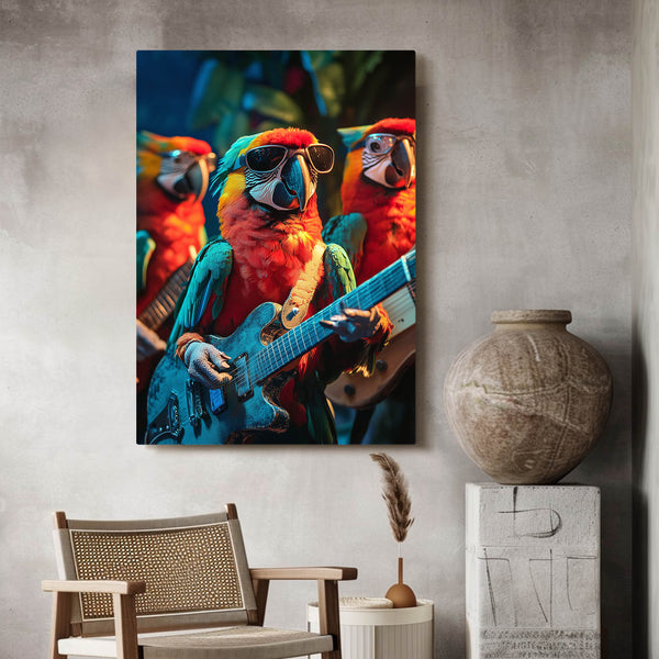 Cool Wall Art Parrot Rock Band | MusaArtGallery™