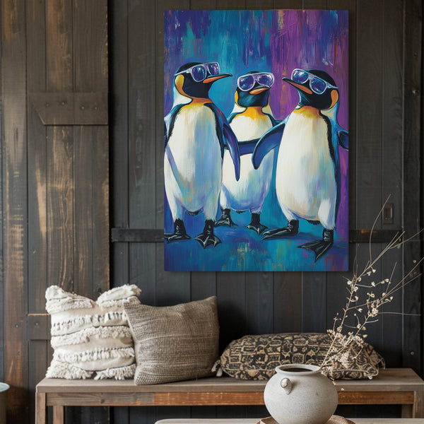 Cool Wall Art Penguin Trio | MusaArtGallery™