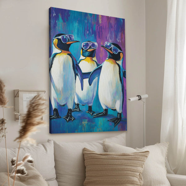 Cool Wall Art Penguin Trio | MusaArtGallery™