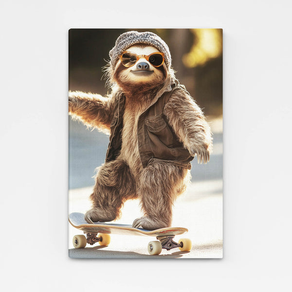 Cool Wall Art Skater Sloth | MusaArtGallery™