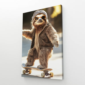 Cool Wall Art Skater Sloth | MusaArtGallery™