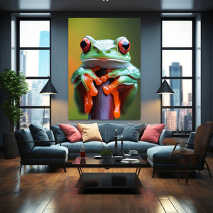 Cool Wall Art Vibrant Frog Close-Up | MusaArtGallery™