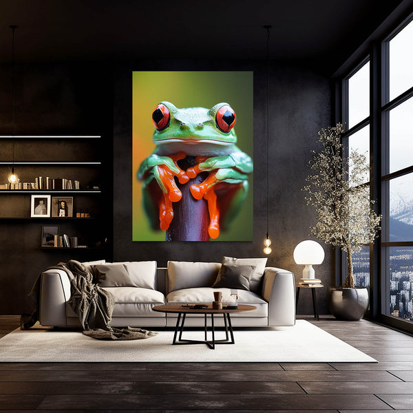 Cool Wall Art Vibrant Frog Close-Up | MusaArtGallery™