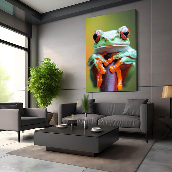 Cool Wall Art Vibrant Frog Close-Up | MusaArtGallery™