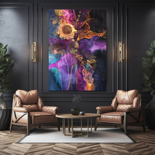 Cosmic Bloom Abstract Art | MusaArtGallery™