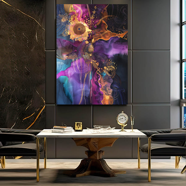 Cosmic Bloom Abstract Art | MusaArtGallery™