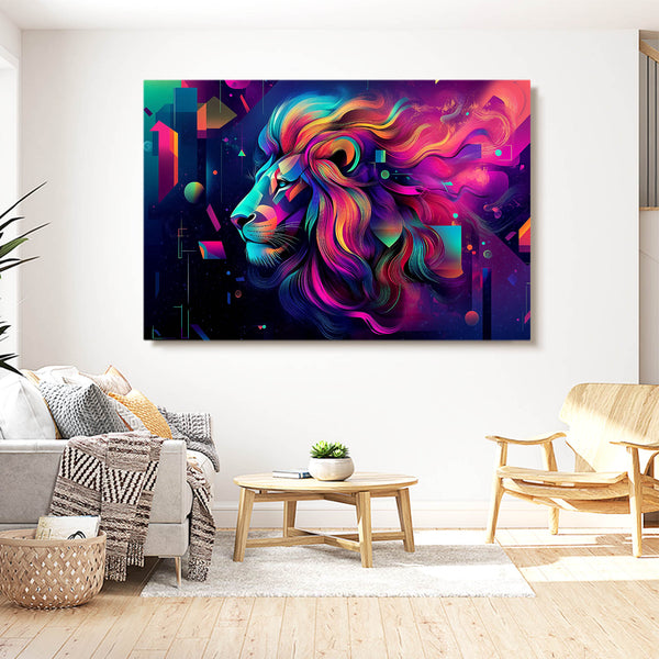 Cosmic Flow Lion Wall Art | MusaArtGallery™