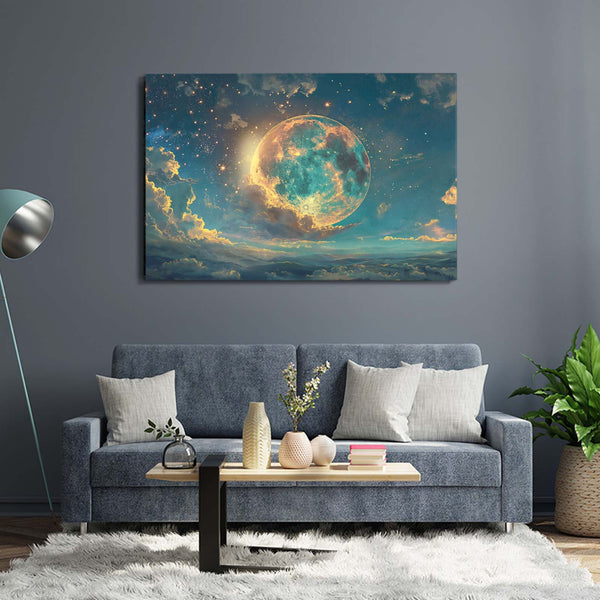 Cosmos Gold Moon Art   | MusaArtGallery™