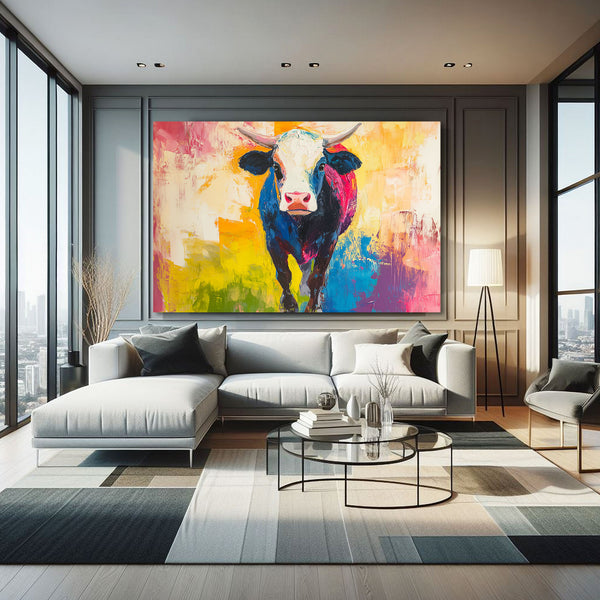 Cow Wall Art Colorful