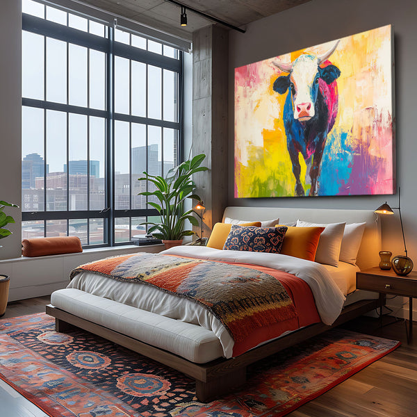 Cow Wall Art Colorful