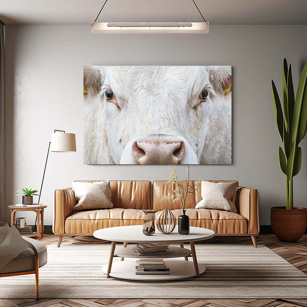 Cow Wall Art White