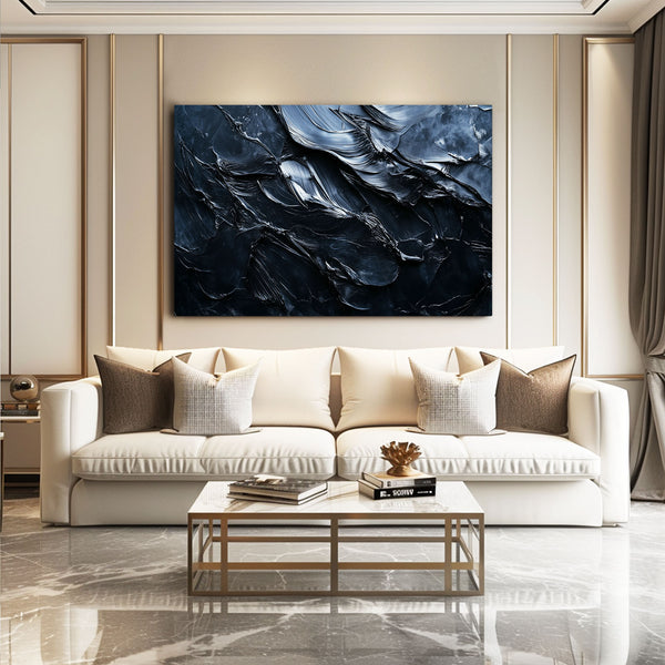 Crack Black Abstract Art