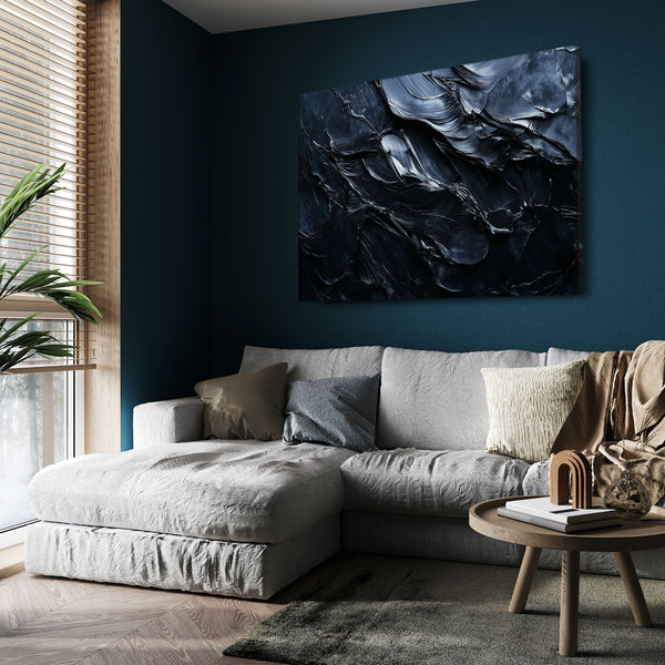 Crack Black Abstract Art